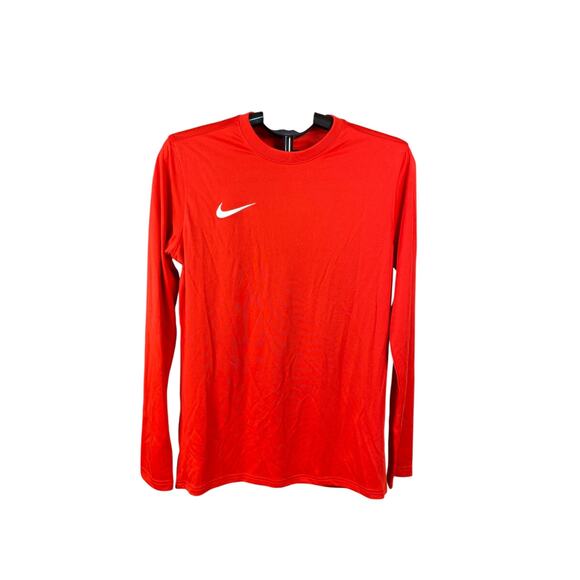 Nike Dri-FIT Long Sleeve Shirt Men’s Size M | Red Athletic Training Tee - Picture 2 of 7